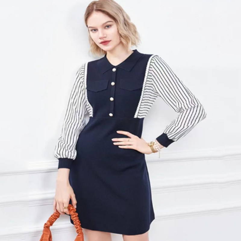 Early fall small reverse collar knit half cardigan