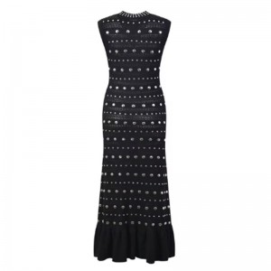 Summer Dollar Collar Sleeveless Shoulder Ruffle,Metallic Knit Dresses
